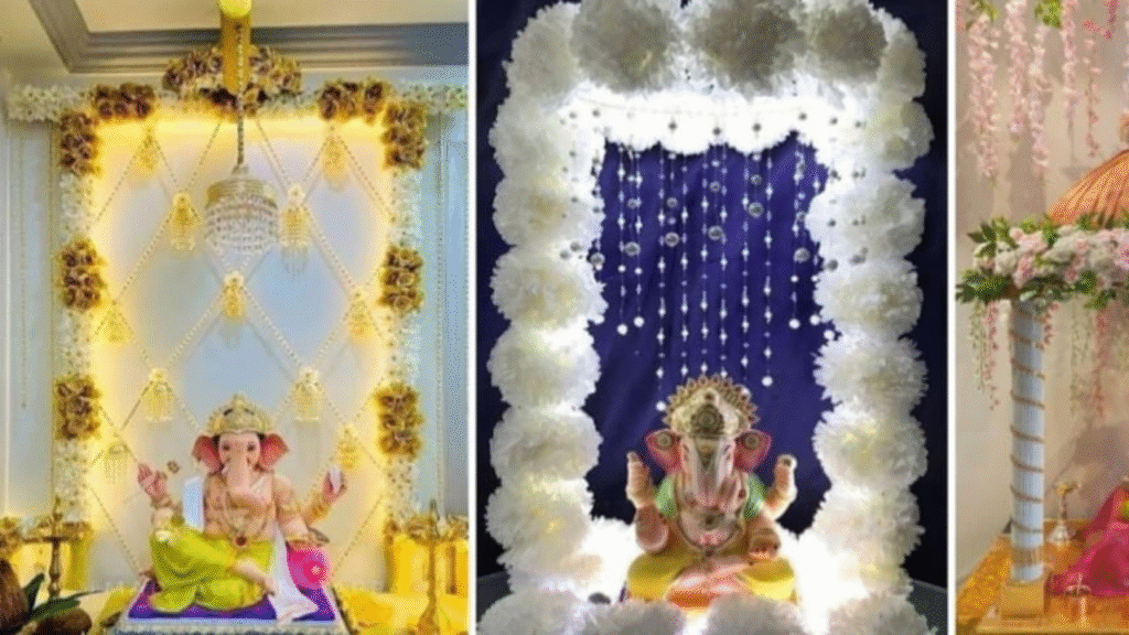 ganpati decoration ideas at home 2025: गणपति डेकोरेशन के 10 जबरदस्त आइडियाज घर को बना देंगे मंदिर जैसा! 21 ganpati decoration ideas at home 2025