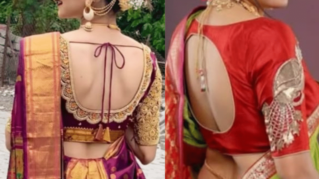 nauvari blouse design back side