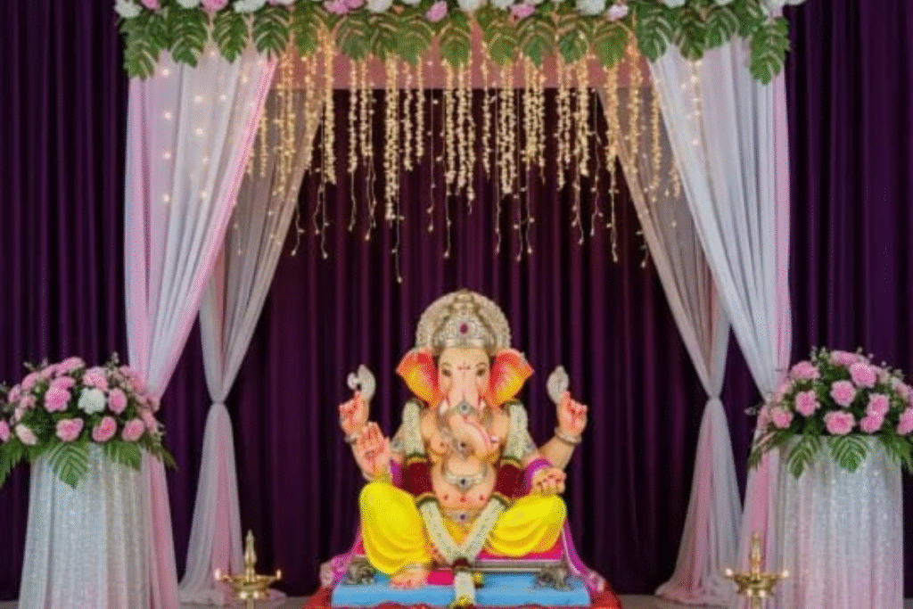 ganpati decoration ideas at home 2025
