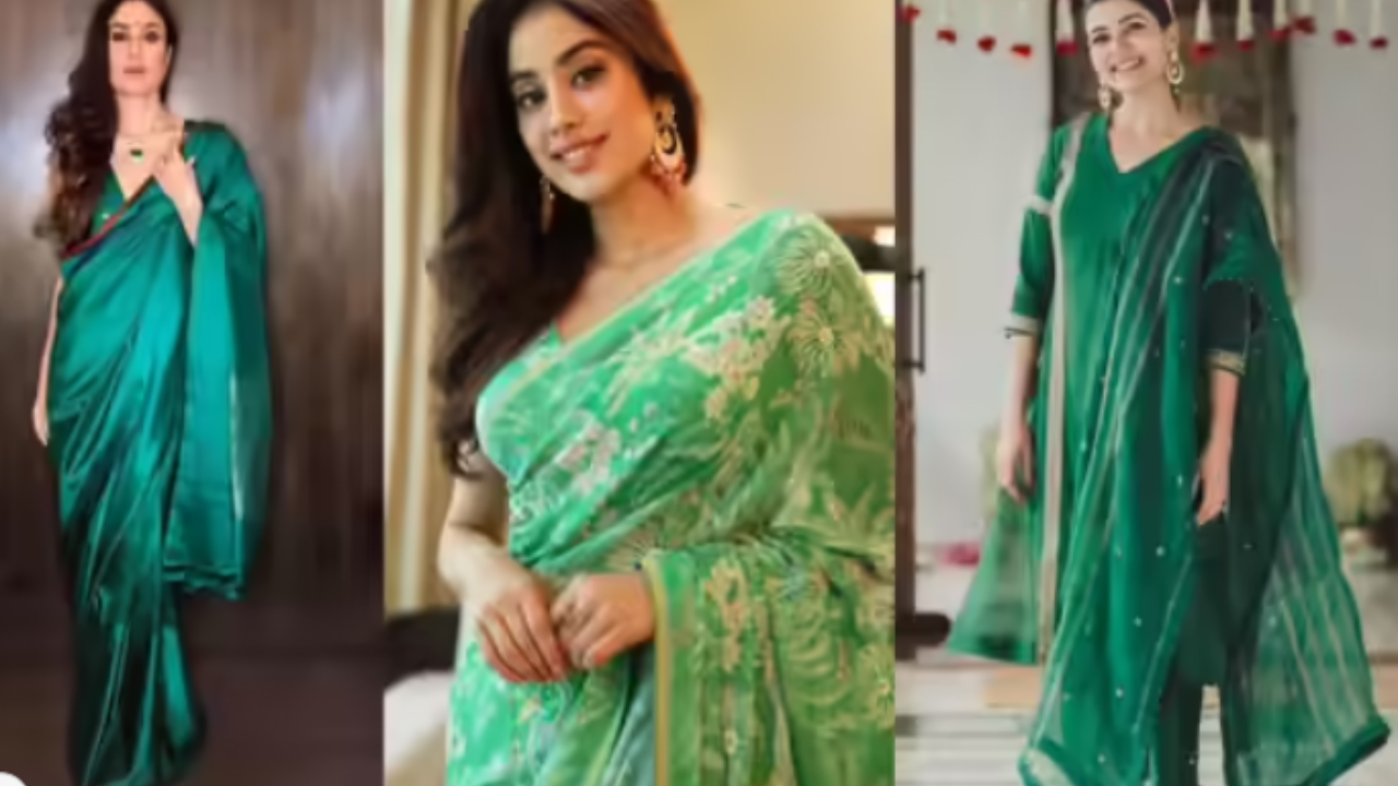 Bollywood green traditional look