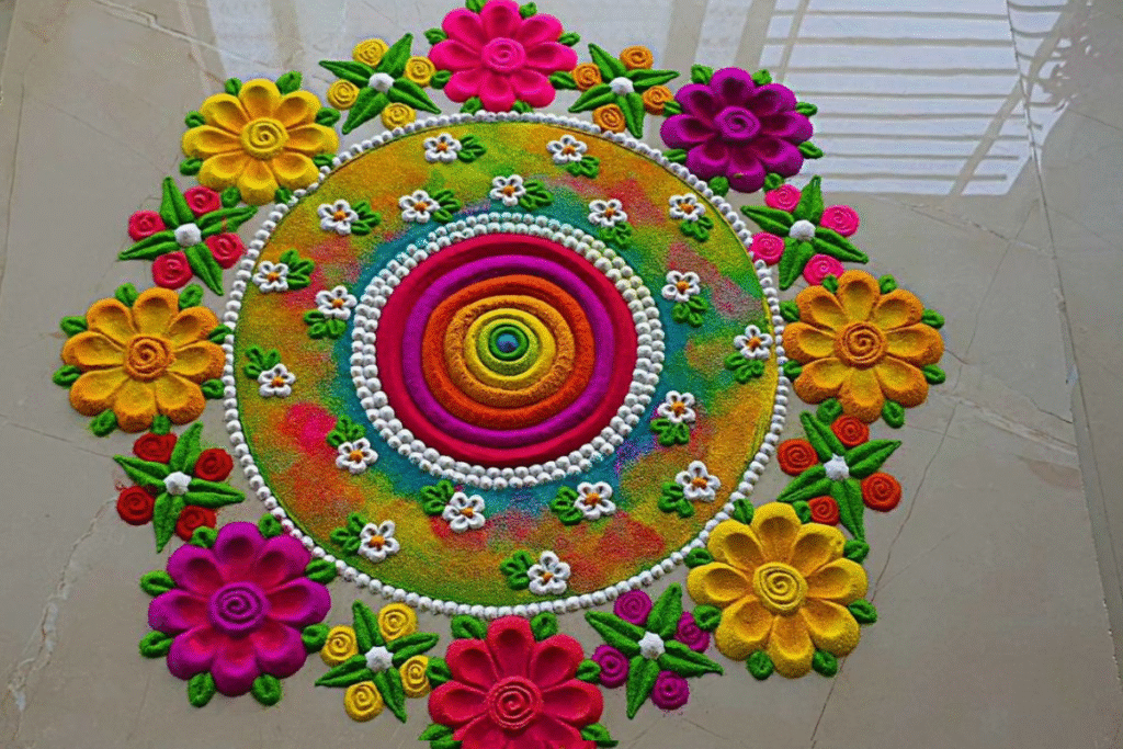 latest rangoli design 2025: घर को दें नया लुक इन आसान और सुंदर रंगोली डिजाइनों से 2 latest rangoli design 2025